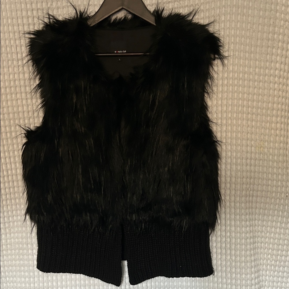 Black Faux Fur Vest